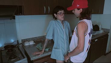 The cleaning lady is a total whore